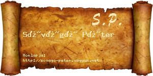 Sóvágó Péter névjegykártya